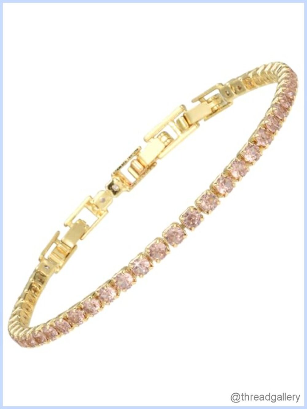 Champagne CZ Tennis Bracelet 14K Yellow Gold Plated Adjustable